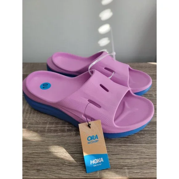 Hoka Ora Recovery Slide Cyclamencostal Purple and Blue Slide Sandals Hoka Ora Recovery Slide 3 Cyclamen Purple Sky Blue Sandal 14  main image 3